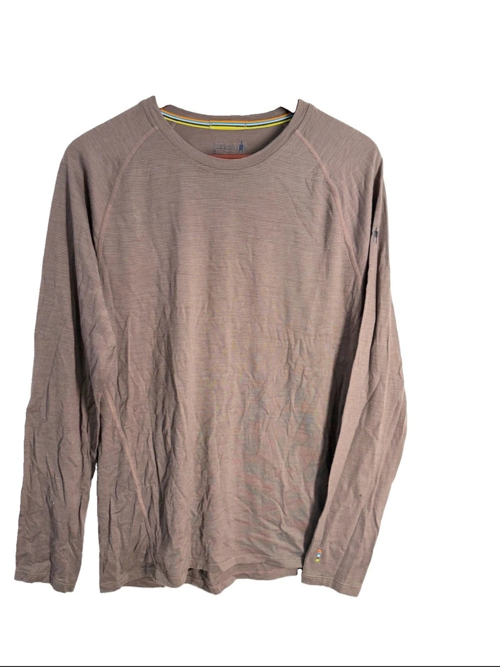 Smartwool Merino Wool Shirt Mens Medium Brown Long Sleeve Baselayer Performance